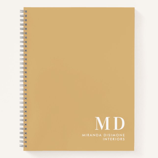 Carnet Initiales Monogrammes Professionnels Beige (Devant)