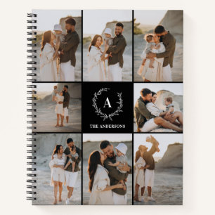 Carnet Initiales personnalisées Élégant Monogramme photo 