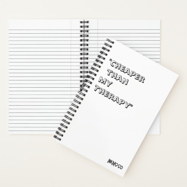 Carnet InkMood: "Moins cher que ma thérapie"  (À l'intérieur)