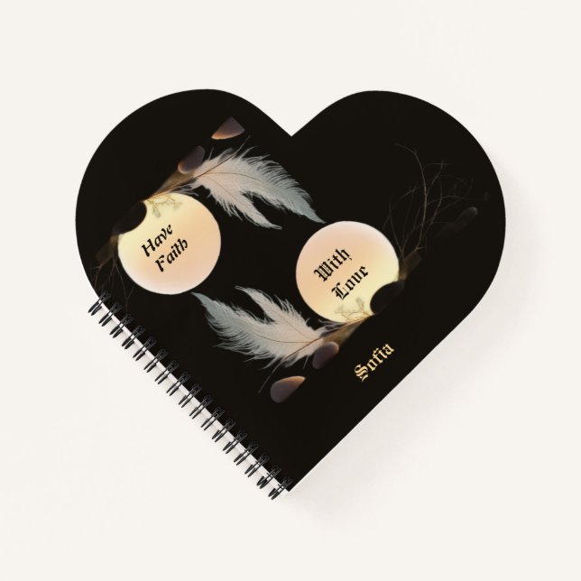 Carnet Inner Peace & Healing Heart-Shaped Zen Notebook (Devant)