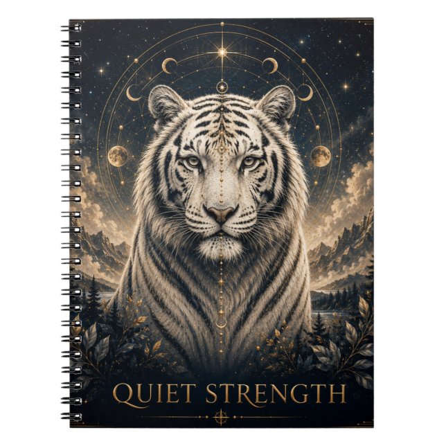 Carnet Inspirant Force Tranquille Tigre Blanc (Devant)