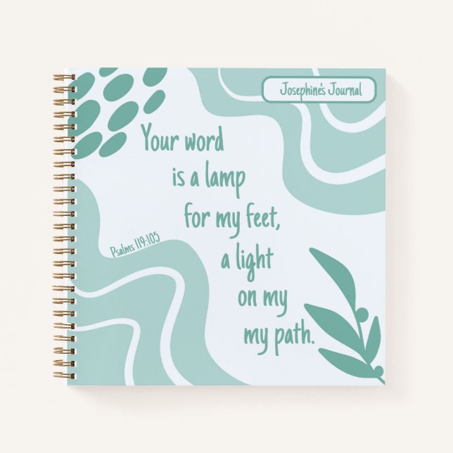 Carnet Inspiration de la Bible Verse Sage Prière verte (Devant)