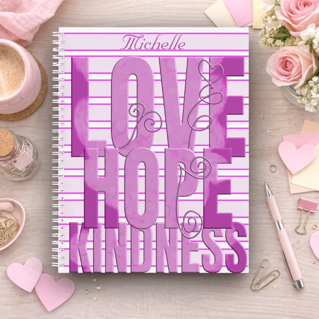Carnet Inspiration Marbré Violet (Stack your thoughts with LOVE, HOPE & KINDNESS and your name right on top. Great as a gift too.)