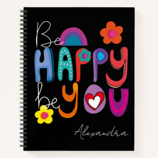 Carnet Inspirationnel coloré Soyez Heureux Soyez Personna