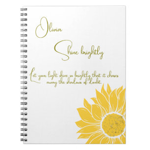 Carnet Inspirationnelle personnalisée brillante fille