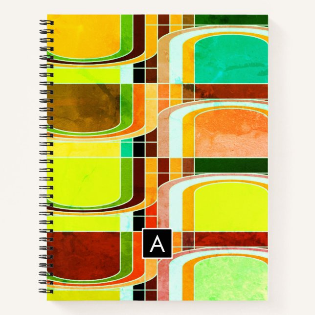 Carnet Inspiré de funky rétro coloré (Devant)
