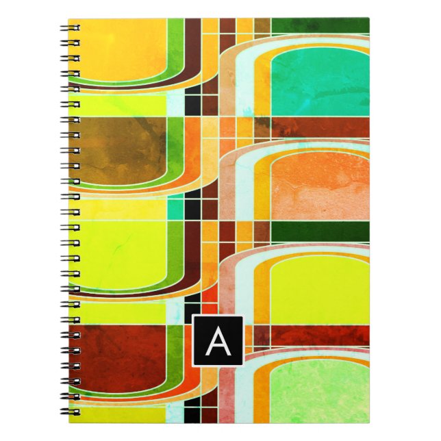 Carnet Inspiré de funky rétro coloré (Devant)