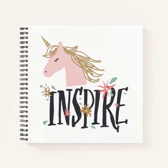 Carnet Inspirer | Gold Mane Unicorn (Devant)