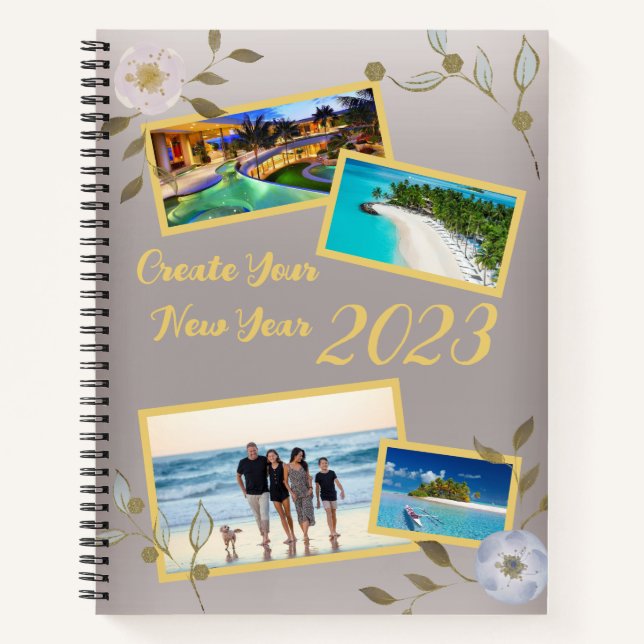 Carnet Inspiring Silver Creative Vision Board Photos 2023 (Devant)