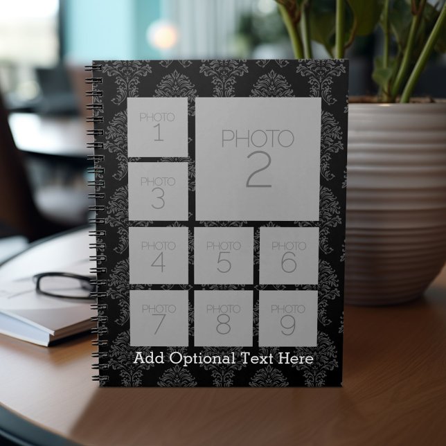 Carnet Instagram 9 Photo Collage changer de couleur arriè (Personalized notebook - add photos and custom text)