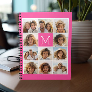 Carnet Instagram rose chaud Collage photo Monogramme pers