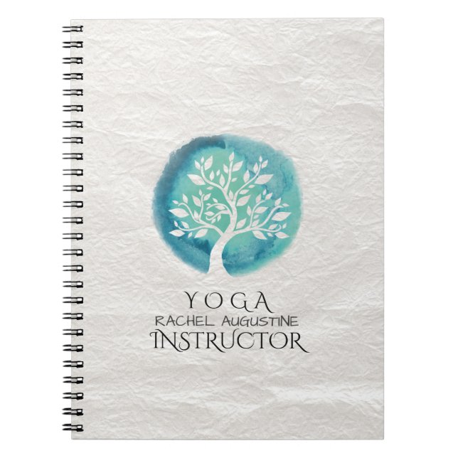 Carnet Instructeur de méditation YOGA Elégant Aquarelle A (Devant)