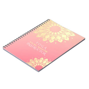 Carnet Instructeur de méditation Yoga Gold Mandala Fleurs
