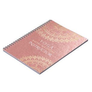 Carnet Instructeur de méditation Yoga Pink Gold Foil Mand