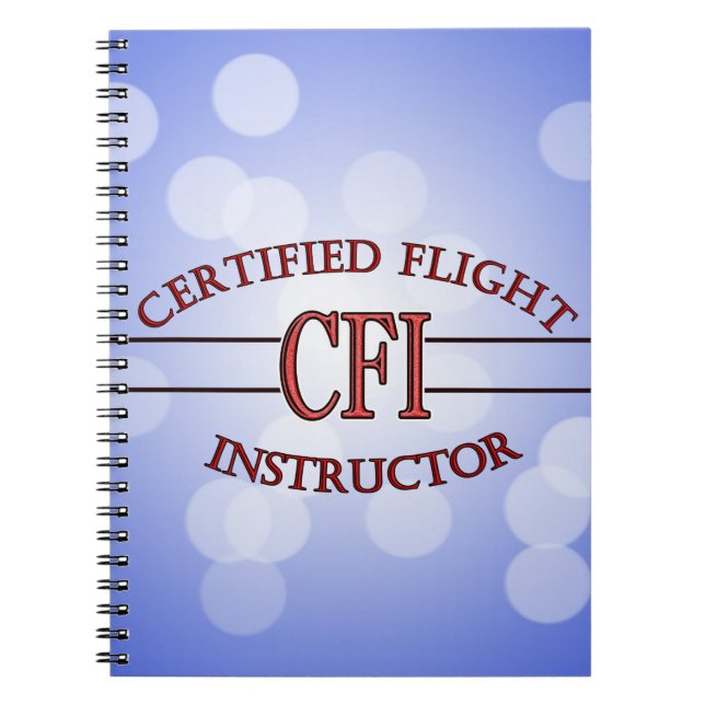 CARNET INSTRUCTEUR DE VOL CERTIFIÉ ROUGE DE LOGO CFI (Devant)
