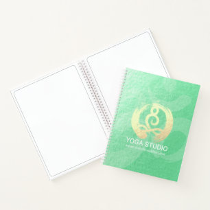 Carnet Instructeur de Yoga Méditation d'or vert Pose ZEN 