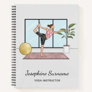 Carnet Instructrice de yoga Danseuse Pose Formatrice Nom