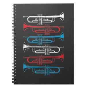 Carnet Instrument de musique de trompette couleur du drap
