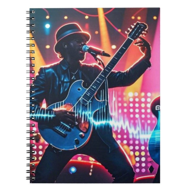 Carnet Instruments de musique pop rétro Abstraits (Devant)