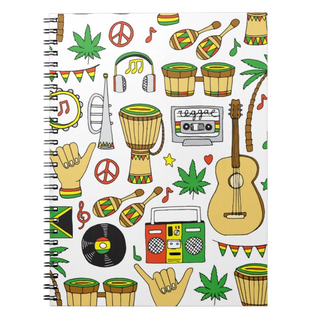 Carnet Instruments de musique : Reggae Arrière - plan san (Devant)