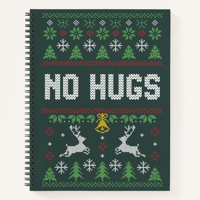 Carnet Introvert No Hugs Funny Ugly Sweat de Noël (Devant)