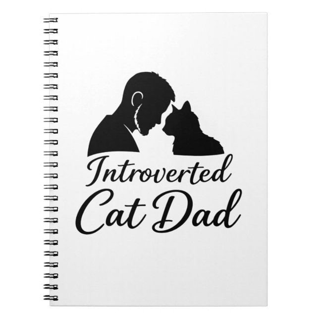 Carnet Introverted Cat Dad Vintage Silhouette Minimalist  (Devant)