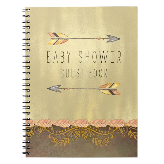 Carnet Invité à une baby shower thème flèche tribale (Devant)