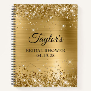 Carnet Invité de Mariage avec Feuille d'Or Pailletée