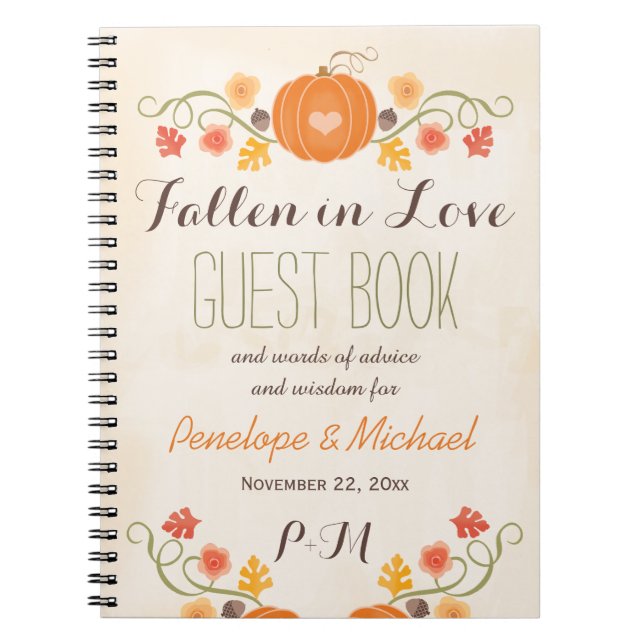 Carnet Invité décoré d'un monogramme Boook de mariage de (Devant)
