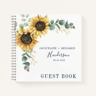 Carnet Invité Mariage de tournesol floral