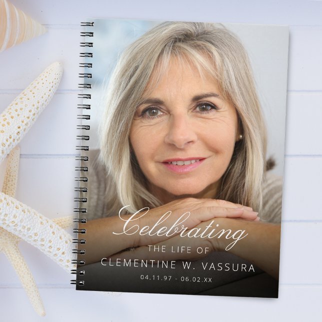 Carnet Invité photo des funérailles commémoratives (Memorial Funeral Photo Guest Notebook)