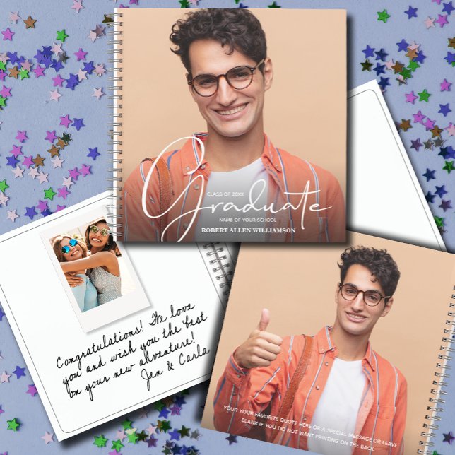 Carnet Invité photo instantanée du diplôme (CHOOSE your page style, spine color, soft or hard cover and add a personal message on the back.
)