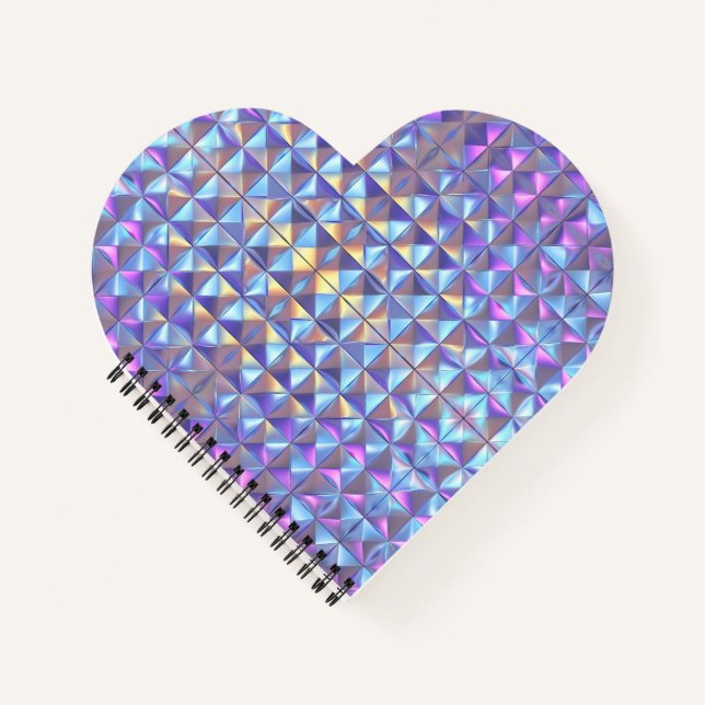Carnet Iridescendance en or, bleu et violet géométrique 2 (Devant)