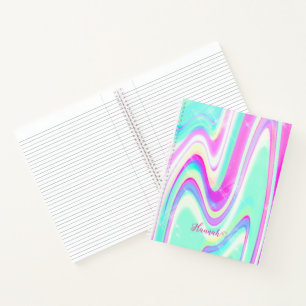 Carnet Iridescente Holographique Liquide Swirl