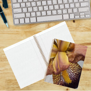 Carnet Iris barbu floral jaune et violet
