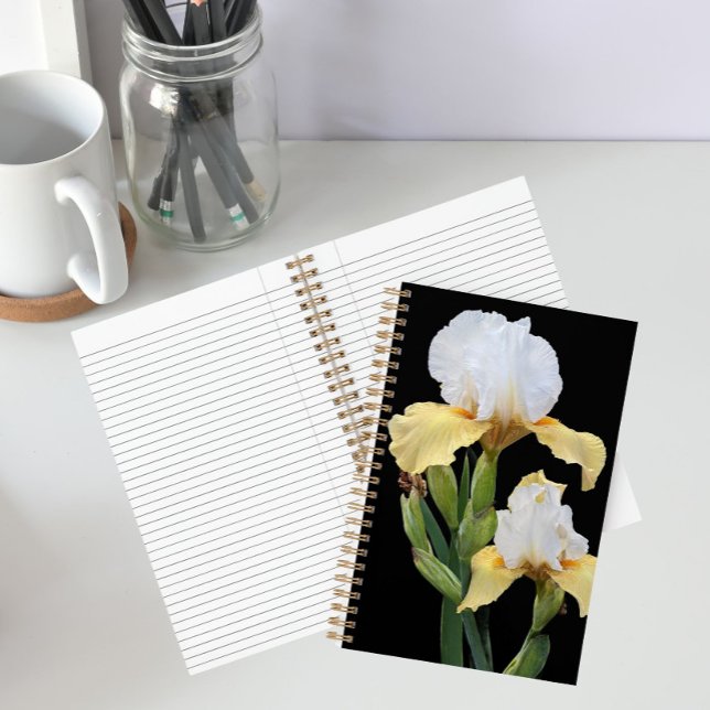 Carnet Iris blancs et jaunes Floral (In Situ)