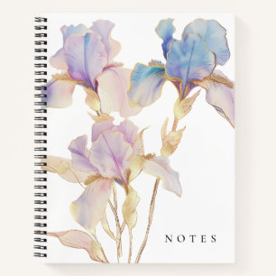 Carnet Iris Élégant Aquarelle Florale