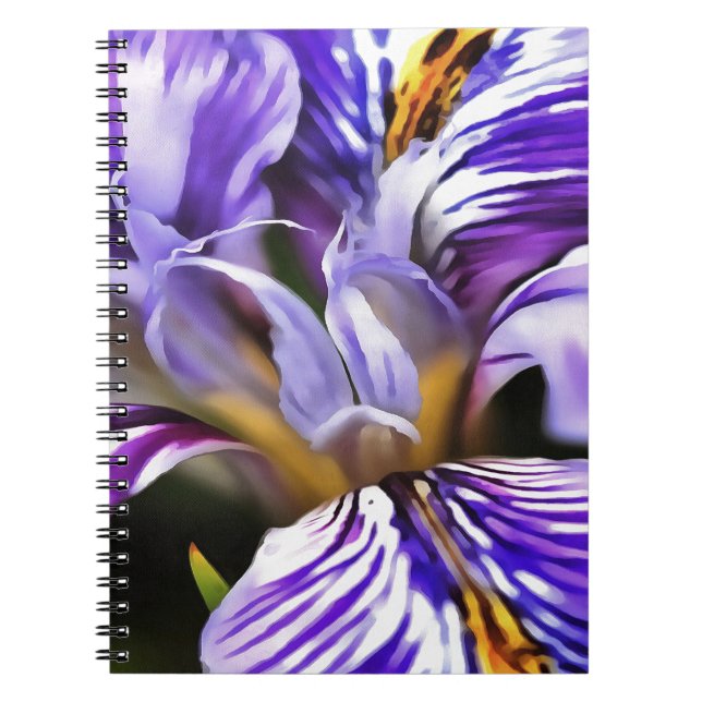 Carnet Iris In Violet Lilac and Purple Botanical Art (Devant)