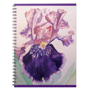Carnet Iris iris glorieux violet fleurs d'aquarelle Art