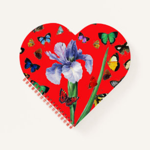 CARNET IRIS PARMI LES PAPILLONS COLORÉS