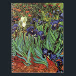 Carnet Irises de Vincent van Gogh, Jardin Vintage<br><div class="desc">Irises (1889) de Vincent van Gogh est une peinture vintage à fleurs de paysage de post impressionnisme d'art, représentant un jardin aux iris à barbe violet poussant par des pavots orange. Une seule fleur d'iris blanc fleurit au bord. À propos de l'artiste : Vincent Willem van Gogh (1853-1890) fut l'un...</div>