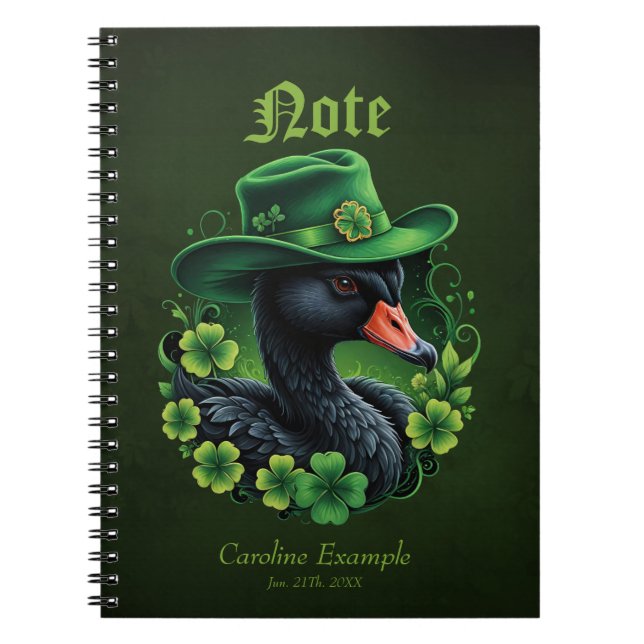 Carnet Irish Elegance, le cygne noir de St Patrick (Devant)