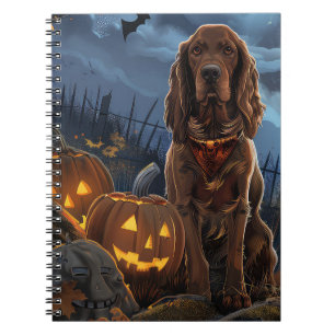 Carnet Irish Red Setter Halloween Éffrayant