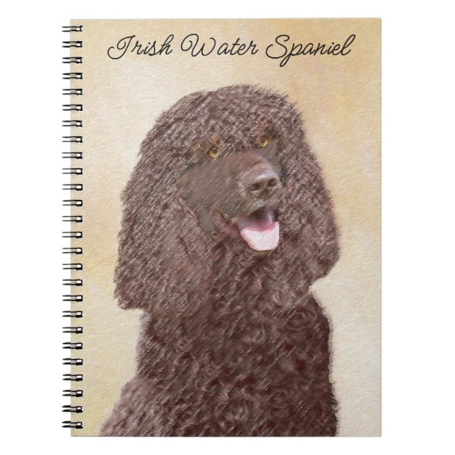 Carnet Irish Water Spaniel Peinture - Original Dog Art (Devant)