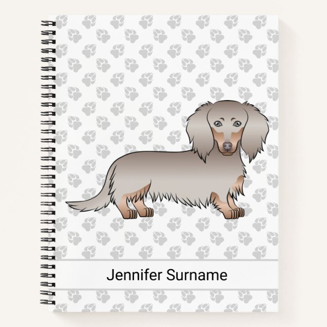 Carnet Isabella Et Tan Long Cheveux Dachshund Chien & Tex (Devant)