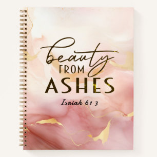 Carnet Isaïe 61 3 Beauté de Ashes Bible Verse Rose