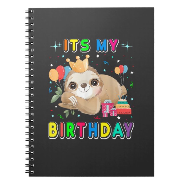 Carnet Its My Birthday Cute Sloth Birthday Party Costumes (Devant)