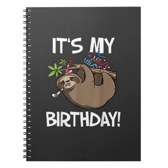 Carnet It's My Birthday Cute Sloth Party Outfit T-Shirt (Devant)