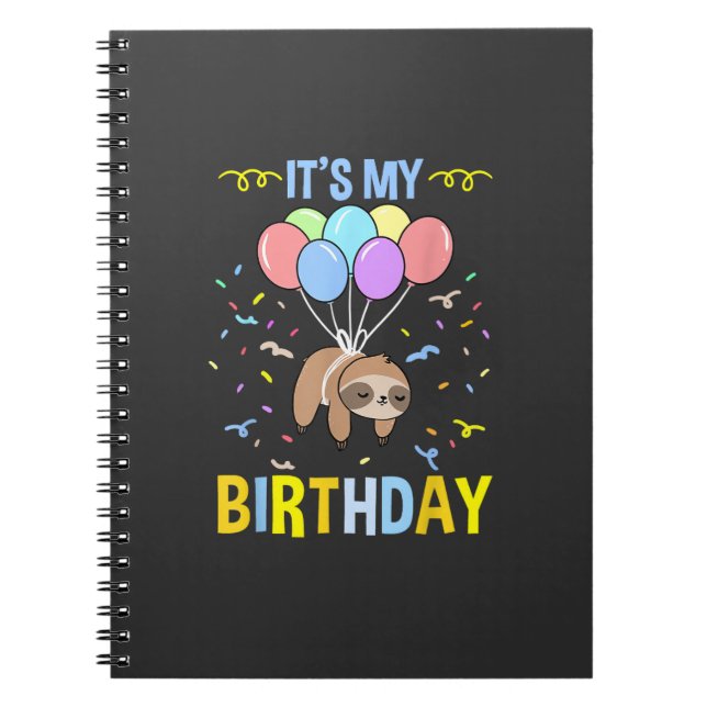 Carnet Its My Birthday Sloth T-Shirt (Devant)