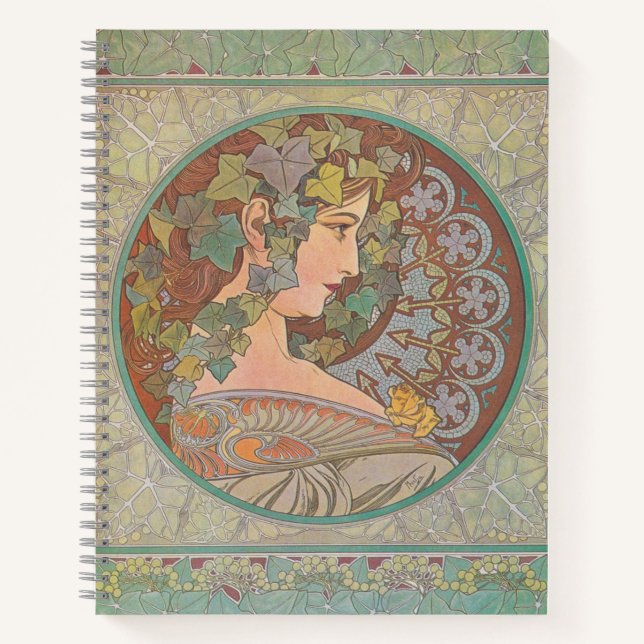 Carnet Ivy - Alphonse Mucha (Devant)